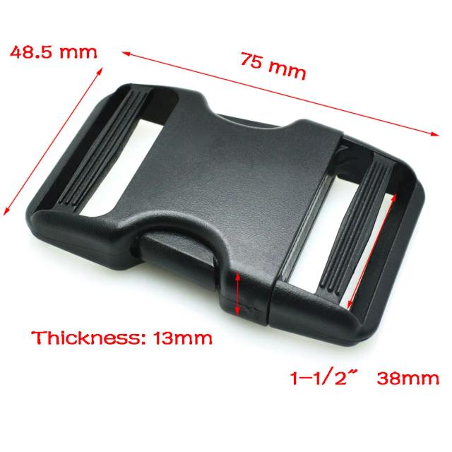 Fivela Dupla Ajustável para Mochila Tática - Acessórios de Correia Webbing em 20mm, 25mm, 32mm e 38mm - 1 Unidade