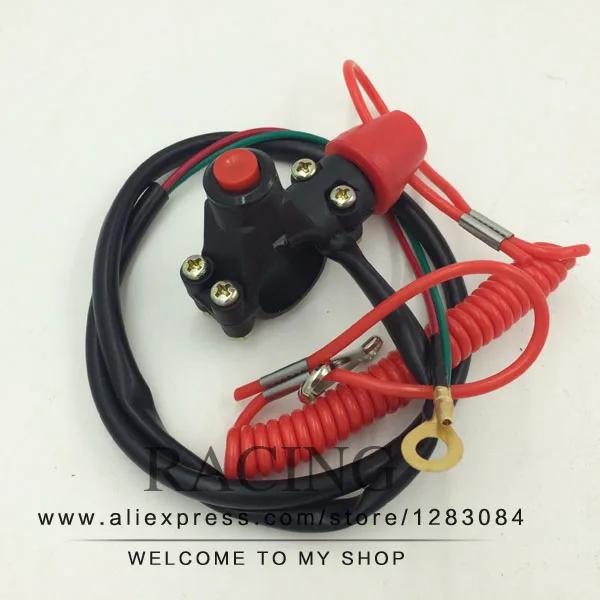 Botão de Segurança Compacto para Mini Bicicleta ATV com Interruptor de Emergência para Parada Rápida de 2 Tempos