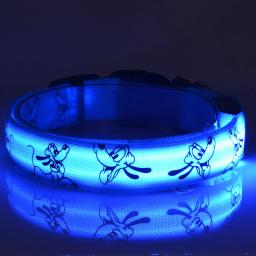 Coleira de nylon LED para animais de estimação, segurança noturna intermitente, Brilha no escuro, Cadeia de cabeça de animais elétricos para cães pequenos e médios - Image 4