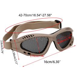 Óculos de proteção para airsoft, óculos táticos ao ar livre antiembaçante com malha de metal 3 cores n06 - Image 6