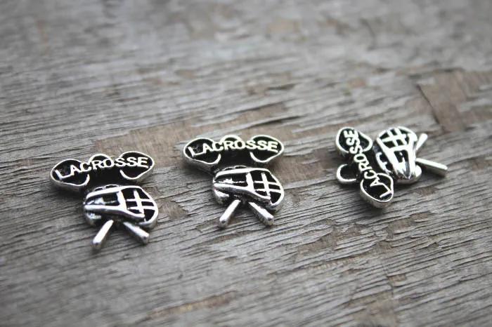 10 peças-amuletos de lacrosse, amuletos antigos de prata tibetano, 16x19mm - Image 1