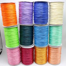 1 rolo cor vermelha encerado fio de fio de algodão corda plana jóias artesanato beading string 1mm/2mm - Image 2