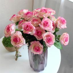 15 pçs/lote seda toque real rosa artificial linda flor casamento falso floral para festa em casa decoração de natal presente dos namorados - Image 4