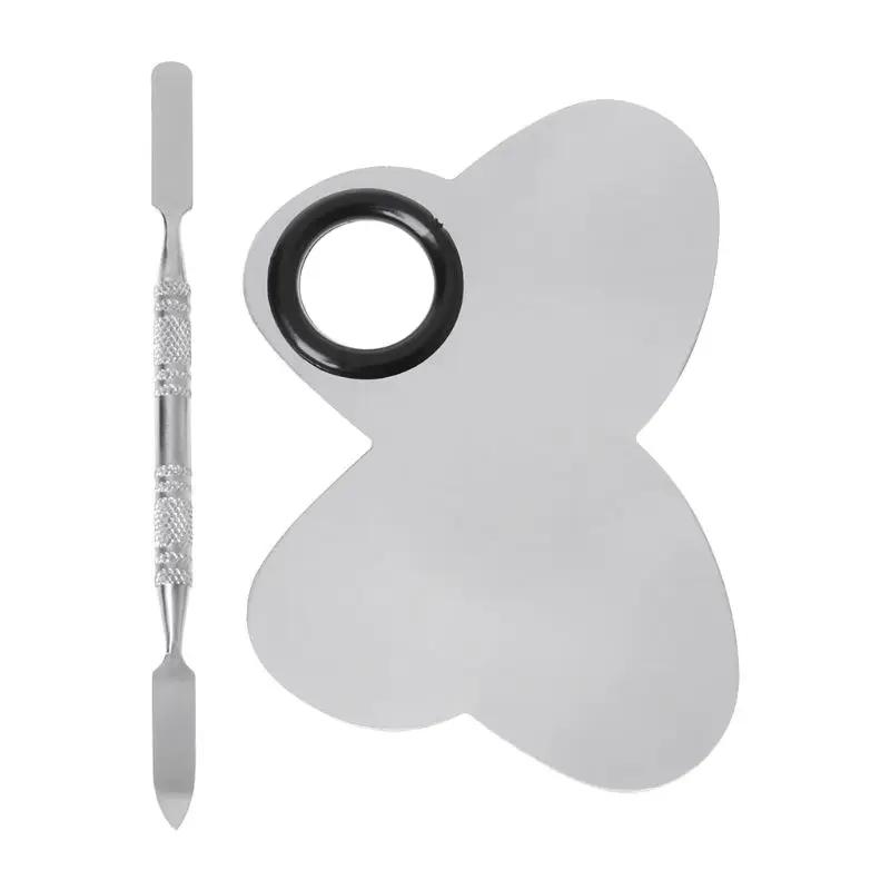 Paleta de pintura de aço inoxidável, conjunto de espátula com haste de mistura para pintura a óleo em aquarela, maquiagem - Image 1