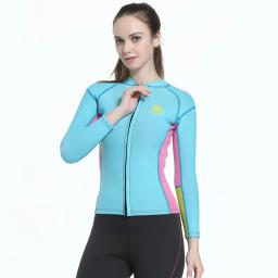 Novo paletó de neoprene para mulheres 3mm, jaqueta de mergulho, jaqueta de manga comprida de surf, roupa de mergulho com isolamento térmico à prova d'água - Image 3