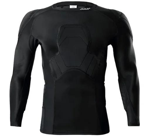 Esponja de Alta Densidade Janus para Goleiro de Futebol - Camiseta Protetora Anti-Colisão Manga Longa com Ajuste Flexível JA528