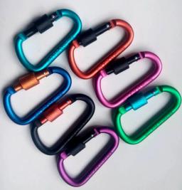 Carabina kit 6 peças para acampamento, equipamento de sobrevivência em liga de alumínio carabiner acampamento gancho de alpinismo edc mosquetão mosquetão - Image 4