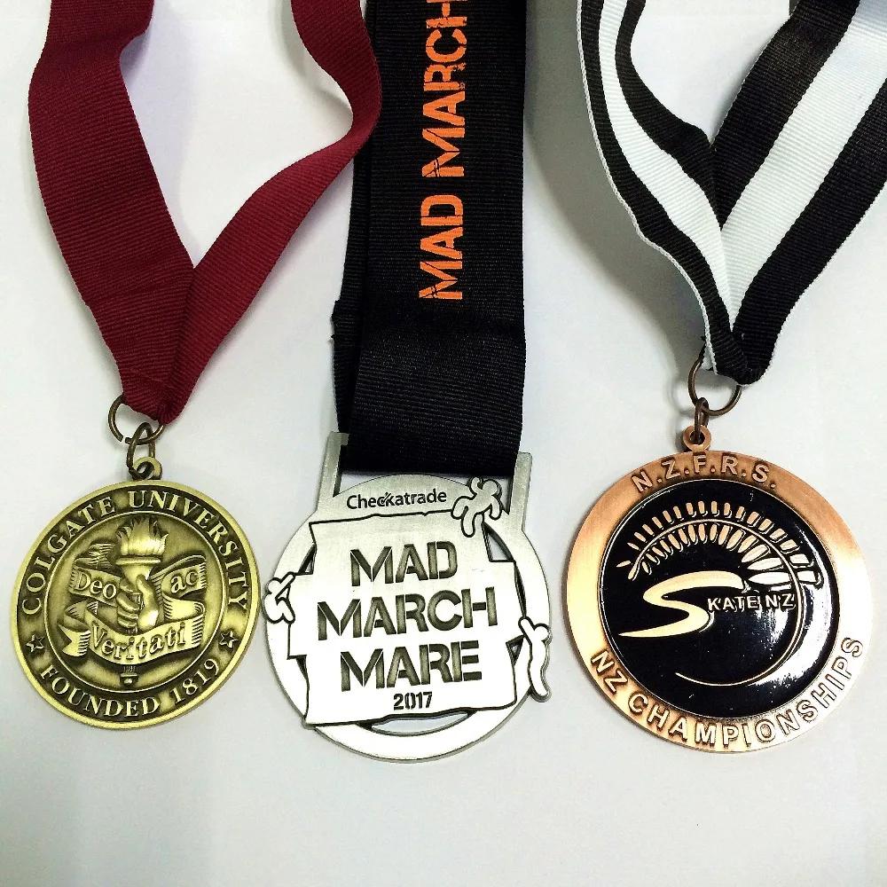 Medalha de evento esportivo personalizada para campeã com logotipo gravado com fita de algodão-50.8mm - Image 1