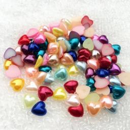 Faça você mesmo 120pcs 8mm formato de coração pedra de strass acrílico base plana diy para fantasia arte de unha decoração móvel. D45a - Image 1