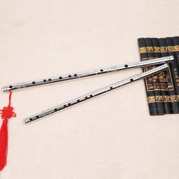Flauta profissional de aço inoxidável com 8 furos, flauta chinesa dizi de metal, instrumentos musicais clássicos em madeira - Image 4