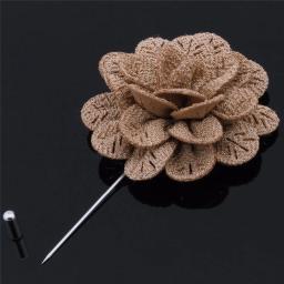 Flor lapela broches para ternos, unisex artesanal tecido pinos, broche longo, jóias na moda, nova chegada, barato, 1 peça - Image 1