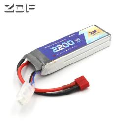Bateria de Polímero-Lítio ZDF, 7.4V, 2200mAh, 30C, 2S, para Helicópteros RC, Carro, Barco, Drone - Image 1