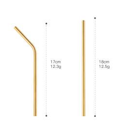 Canudos reutilizáveis para bebidas de metal, 2 peças, aço inoxidável colorido, reto e dobrável + 1 escova para acessórios de bar e festas em casa - Image 6