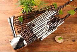 Chinês tradicional instrumento musical de bambu sheng antigo reed tubo vento instrumento sheng d tom 17-chave roxo bambu sheng - Image 1