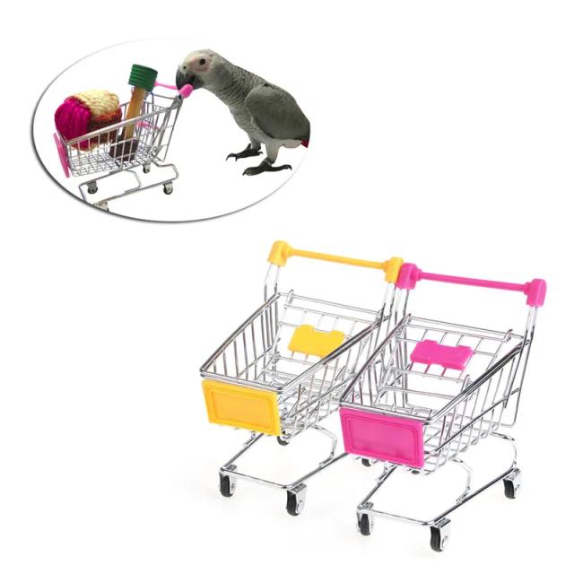 Mini Carrinho de Brinquedo para Papagaios: Suprimentos Divertidos para o Treinamento e Crescimento de Animais de Estimação