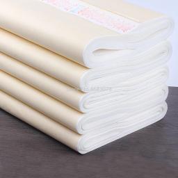 Papel de arroz semi-cru chinês para pintura e caligrafia, papel Xuan, suprimentos artesanais, 34x69cm, 100pcs - Image 4