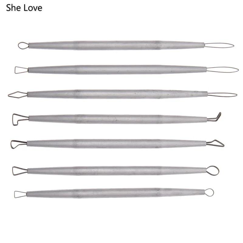 Chzimade-aço inoxidável polímero argila ferramentas, cerâmica, cerâmica, escultura, extremidade do fio, fita, 7pcs - Image 1