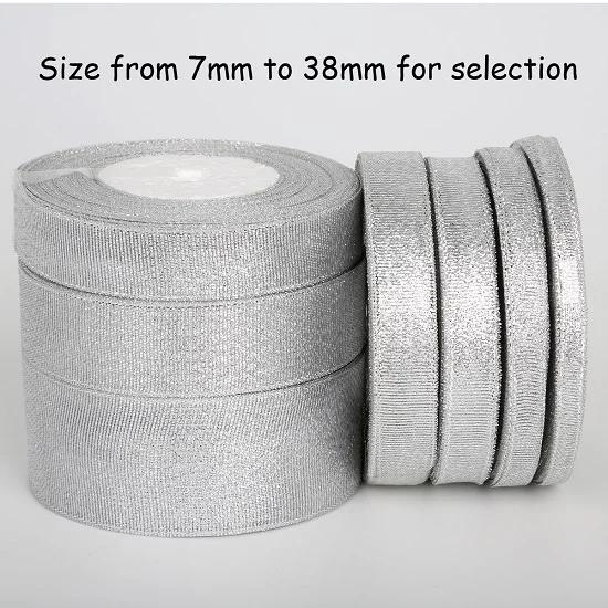 Fita de organza com glitter, 25 jardas, 7/13/15/20/25/38mm, para festa de casamento, decoração de natal, faça você mesmo, fita para embrulho de presente - Image 1