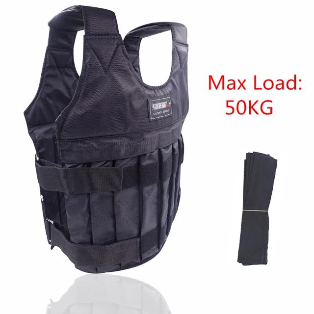 Colete de Peso Ajustável 20/50kg para Treino em Casa - Acessório Ideal para Musculação e Corrida (Pesos Não Inclusos)