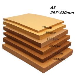 Papel Kraft Marrom para Fazer Cartões, Artesanato DIY, Cartão Cartão Grosso, Cartão Artesanal, Alta Qualidade, 70-200gsm, 20PCs, A3 - Image 2