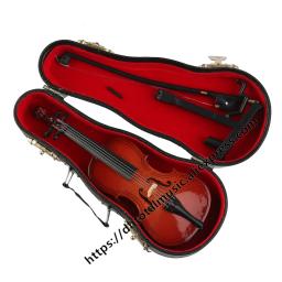 Modelo miniatura do violoncelo com suporte e caso, réplica do instrumento musical, ornamentos, coleção do presente do Natal, decoração home - Image 2