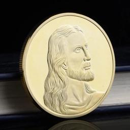 Moeda comemorativa de jesus, coleção de moedas comemorativas, presentes, liga, lembrança, moeda banhada a ouro, metal, imitação antiga - Image 3