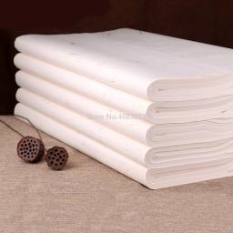 Papel de arroz semi-cru chinês para pintura e caligrafia, papel Xuan, suprimentos artesanais, 34x69cm, 100pcs - Image 1