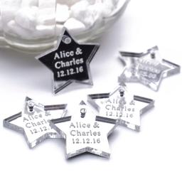 Suporte de mesa personalizado e gravado, 50 peças, estrela, batismo, aniversário, casamento, decoração, lembrancinhas, etiquetas de doces - Image 1