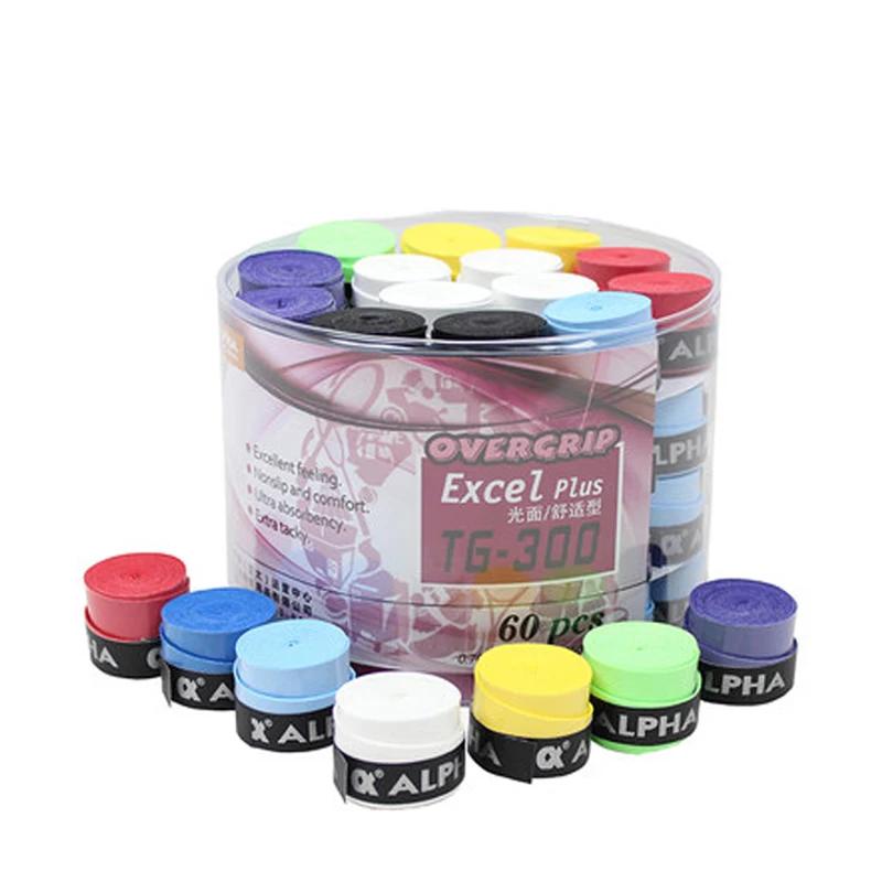 Fitas de Raquete Alpha Badminton, Tênis Overgrips Stick, Sweatband Suave, Fitas Tacky Acessórios, 0.7mm, 60Pcs - Image 1