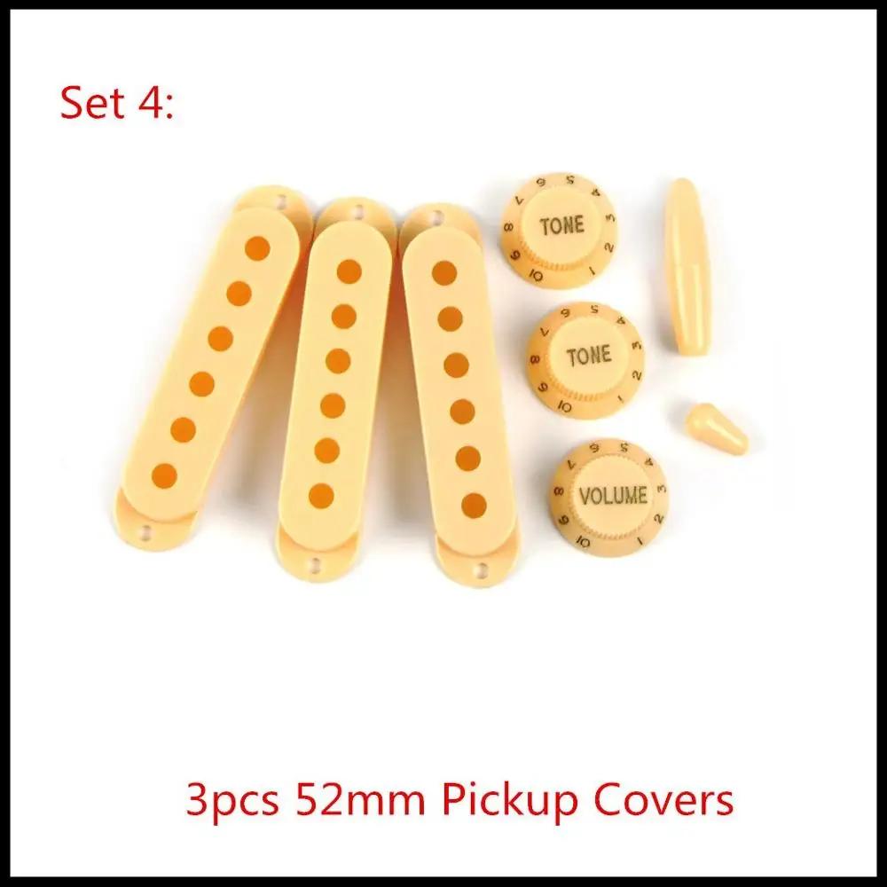 1 conjunto de capas de captador de guitarra elétrica, + maçanetas de 2t1v + ponta de interruptor de 5 vias + ponta de barra amarela para peças de guitarra fd st - Image 1
