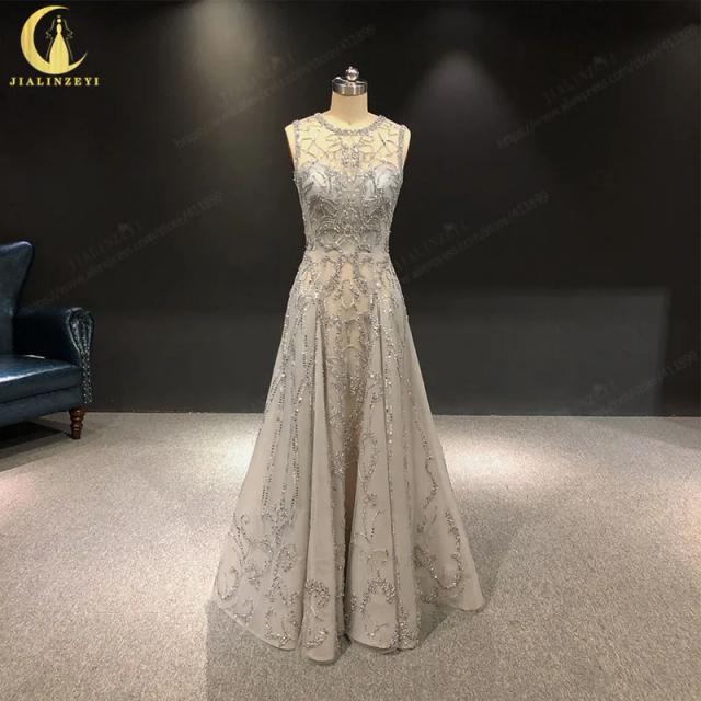 Imagens Reais de Vestidos Formais Luxuosos em Cinza por Zuhair Murad para Bailes e Noites Especiais