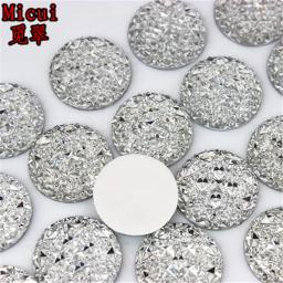 Micui-Round Flatback Contas de Resina, Pedrinhas, Pedra, Scrapbooking, Artesanato, Acessórios Jóias, 20mm, MC414, 50Pcs - Image 4