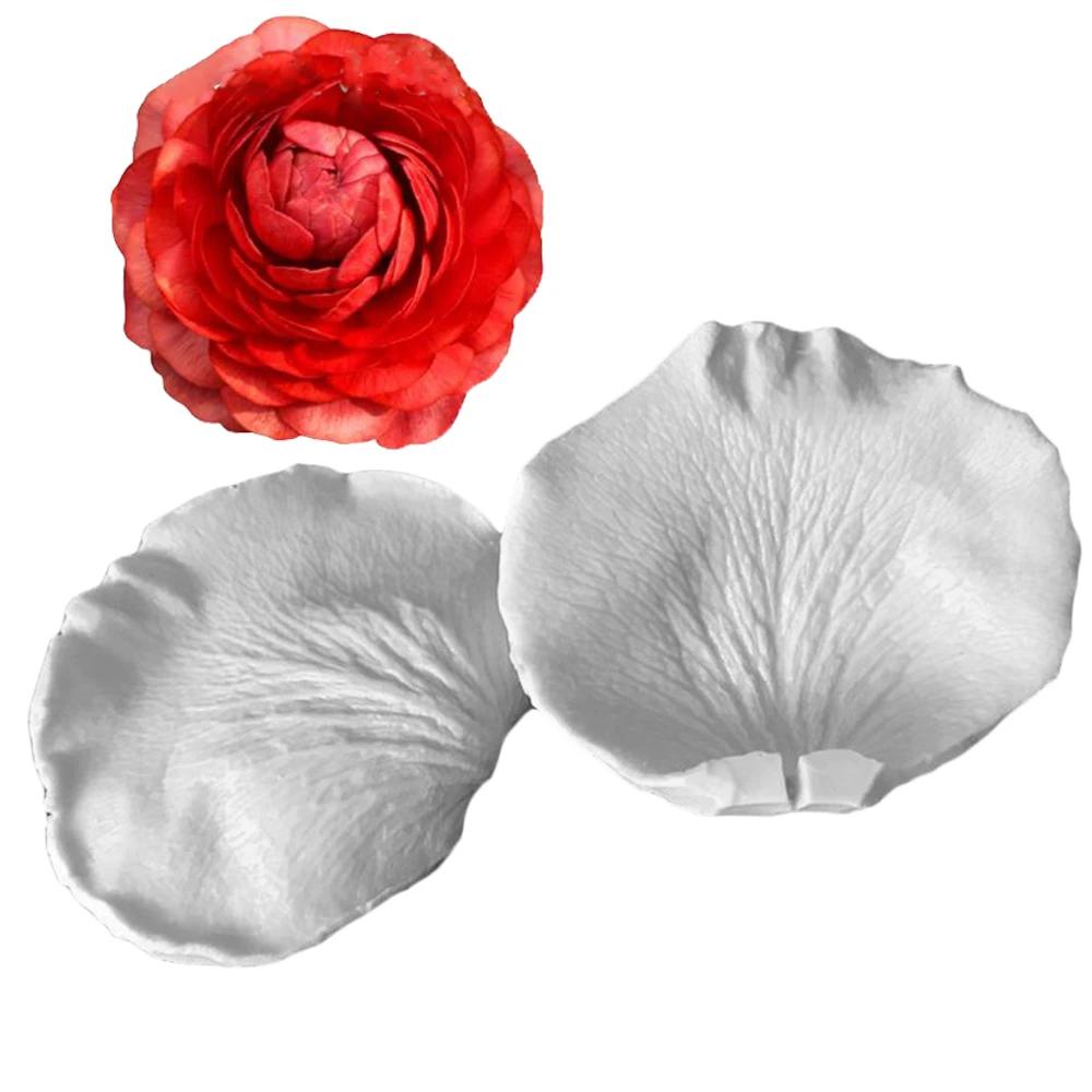 Forma de silicone 2 para doces, molde de silicone para doces e confeitaria forma de fondant em pasta de chocolate pétala e rosa ferramenta de decoração - Image 1