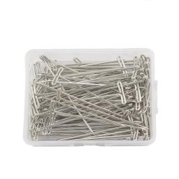 T-pins de aço inoxidável para patchwork, cabeça reta, alfinetes de costura, colcha, acessórios de costura, 100 unid, 51mm - Image 2
