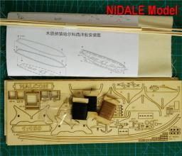 Halcon-Kits Antigos De Construção De Modelos De Navios, Canhões De Latão CNC, Veleiro Luxuoso, Instrução Inglesa, Nova Versão, 1840 - Image 5