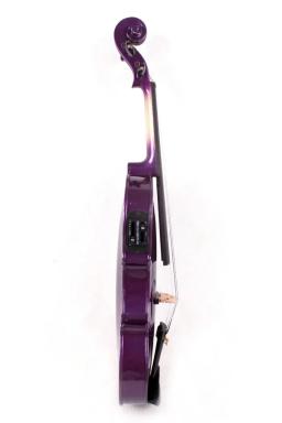 Viola elétrica/acústica roxa, livre com arco, parte traseira de bordo, tampo de abeto - Image 6