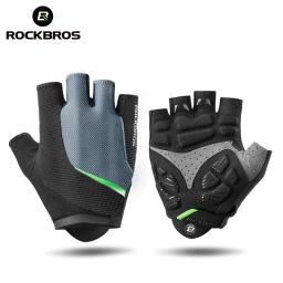 ROCKBROS Luvas de Ciclismo Meio Dedo para Homens e Mulheres, Gel Pad, Anti-Choque, Respirável, MTB, Bicicleta de Estrada, Equipamento de Ciclismo, Verão - Image 1