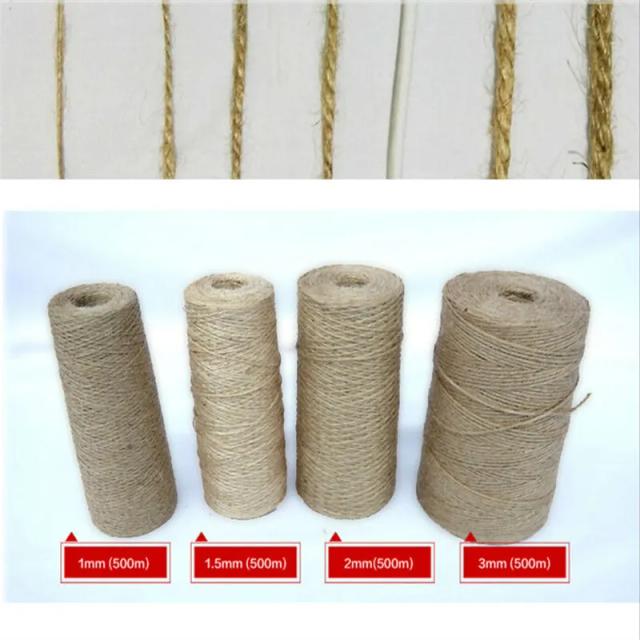 Cânhamo Natural: Cabos de Juta para Presentes e Artesanato em Várias Espessuras de 1mm a 6mm