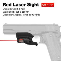 Ppt airguns tático acessórios airsoft mira laser vermelho ponteiro laser para 1911 pistola para caça GZ20-0022 - Image 1