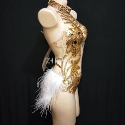 Pedras de ouro piscante transparentes, roupa para show de dança, festa de aniversário, comemoração, roupas - Image 3