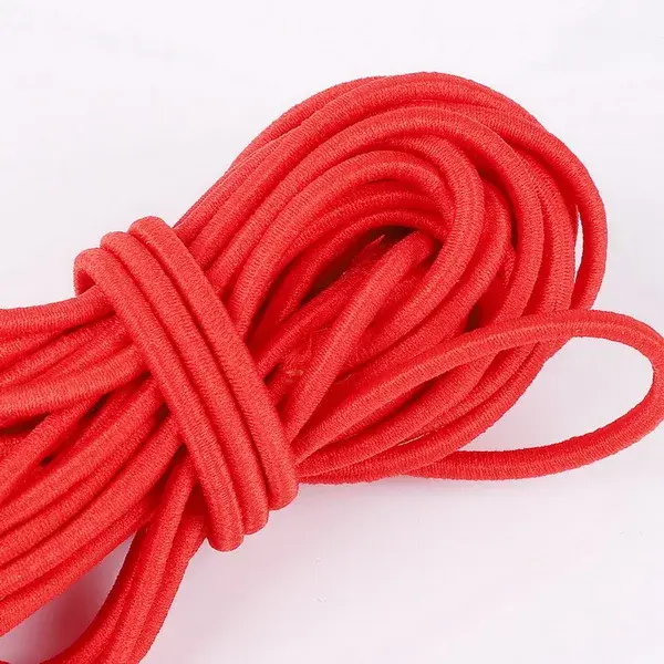 Corda Redonda Colorida de Elástico Alta Qualidade para Criação de Jóias e Acessórios, 5m, 2mm e 2.5mm