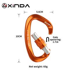 Xinda-D-Shape Mosquetão para Escalada Segurança, Fivela de Segurança, Master Lock, Rock ao ar livre, Equipamento Portão, 25kN - Image 3