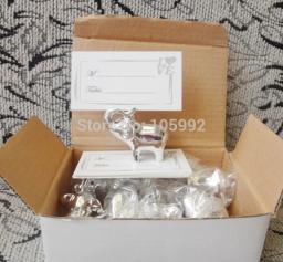 Promoção de fábrica-porta-cartões elefante prata para mesa de casamento decoração para festas lembranças presente para chá de panela - Image 5