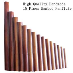 Flauta de bambu artesanal com 15 canos, instrumento musical de sopro em madeira, canos para mão direita e esquerda com bolsa dizi - Image 3