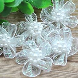 Mini fita de organza em cores mistas, fita flor, casamento, faça você mesmo, apliques artesanais, faça você mesmo, laço de cabelo, acessórios de costura de vestuário, com 10 peças - Image 6