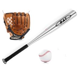 Conjunto de beisebol e brinquedos para atividades ao ar livre, conjunto de beisebol com bolsa, bastão de madeira e liga de alumínio, luva de couro pu, brinquedo macio de 9 polegadas - Image 1