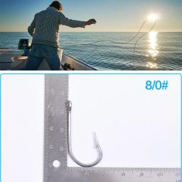 Leo 2pc mar profundo oceano gancho de pesca para peixes grandes anzóis de aço inoxidável tubarão atum tarpon florida mosca gabarito bacalhau produto de pesca - Image 4