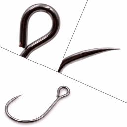 O Tempo-Barbless Único Crankbaits Gancho, Aço Carbono Alto, Big Eye Lure Ganchos, Bass Trout Pike Pesca, #4, 6, 8, 100Pcs - Image 2