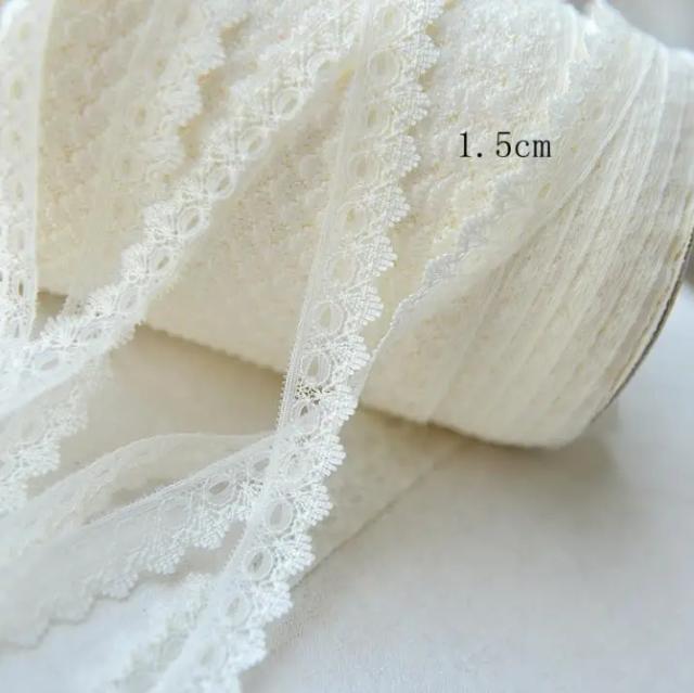 Fita de Renda de Marfim 10m para Enfeites e Decoração DIY em Acessórios de Costura