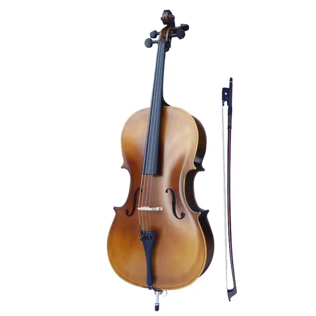 Violoncelo Tongling Estilo Antigo para Iniciantes em Madeira Compensada de Alta Qualidade - Tamanhos 4/4, 3/4, 1/2 e 1/4